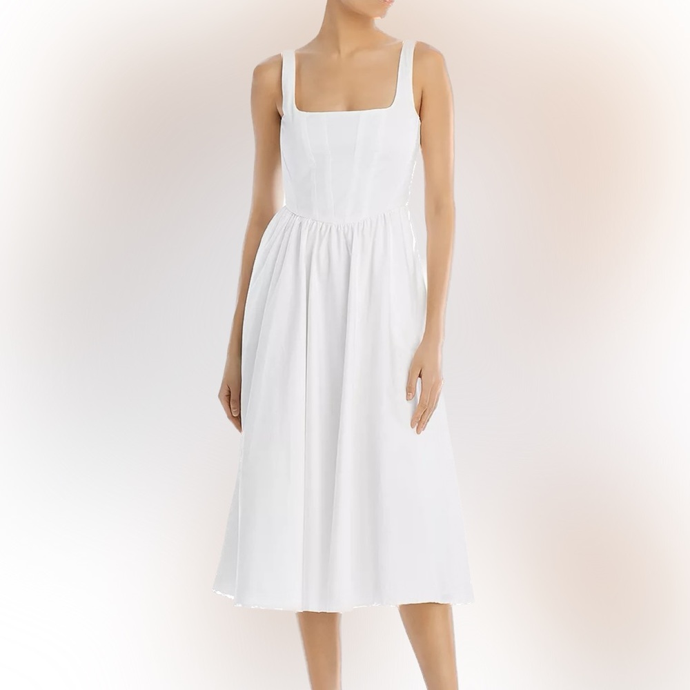 WAYF Corset Midi White/Ivory Dress